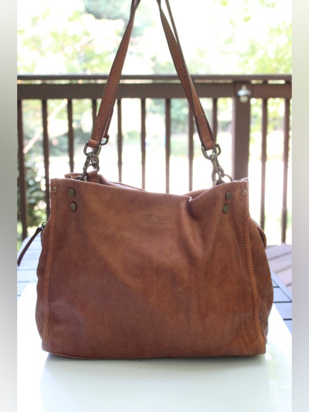 American Leather Co. Lenox Triple Entry Satchel